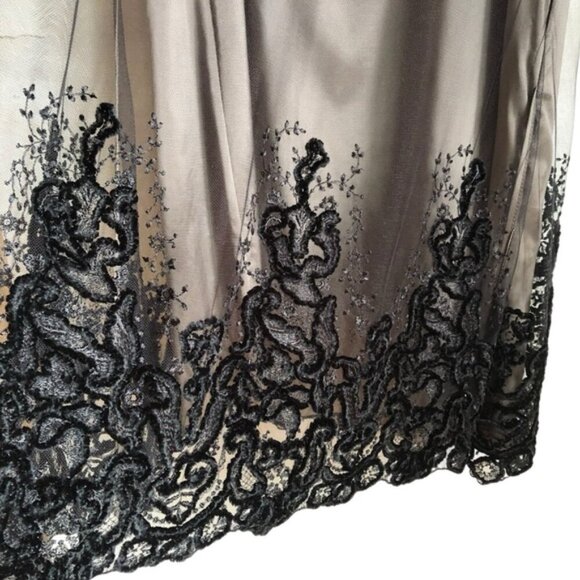 Save the Queen Dress XL Gray and Black Sleeveless Satin - Picture 5 of 16